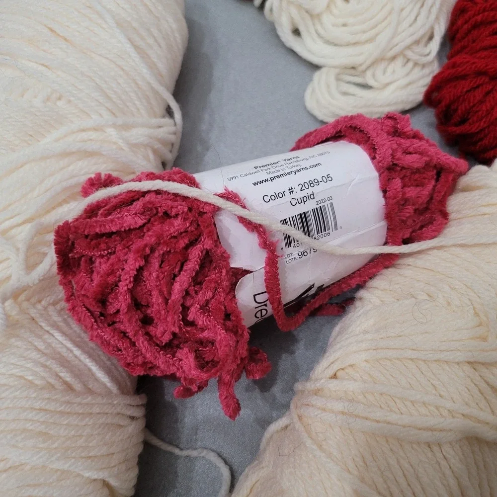 Lot of Premier Just Yarn in Cream and‎ Red